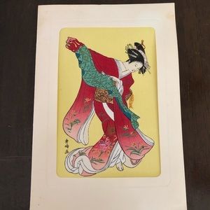 Vintage print Japanese Dancer